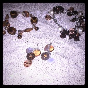 Two bracelets and earrings